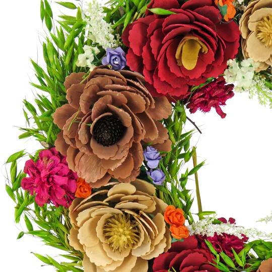 17" Spring Blooms Floral Wreath